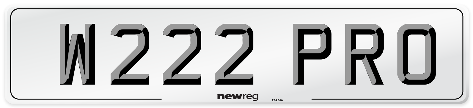W222 PRO Number Plate from New Reg
